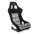 NRG FRP Bucket Seat Vegan Suede w/ Black & White Yaba Print - Large-1