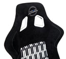 NRG FRP Bucket Seat Vegan Suede w/ Black & White Yaba Print - Large-4