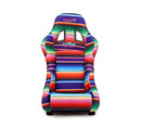 NRG FRP Bucket Seat PRISMA Serepi Edition W/ Red Pearlized Back Mexi-Cali Blanket Print - Large-2