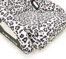 NRG FRP Bucket Seat PRISMA SAVAGE Edition White Pearlized Back Snow Leopard Print - Medium-5