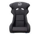 NRG FRP Bucket Seat - White Finish with Arrow Embroidery And Blue Side Mount Bracket-2