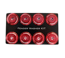 NRG Fender Washer Kit w/Color Matched M8 Bolt Rivets For Plastic (Red) - Set of 8-2