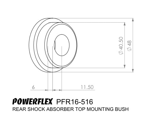 PowerFlex Fiat 500 Rear Shock Top Mount Bushing