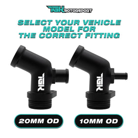 TGK Motorsport Audi 4.0T Front Billet Coolant Piping - 45 Degree Elbow S6/S7 - 0