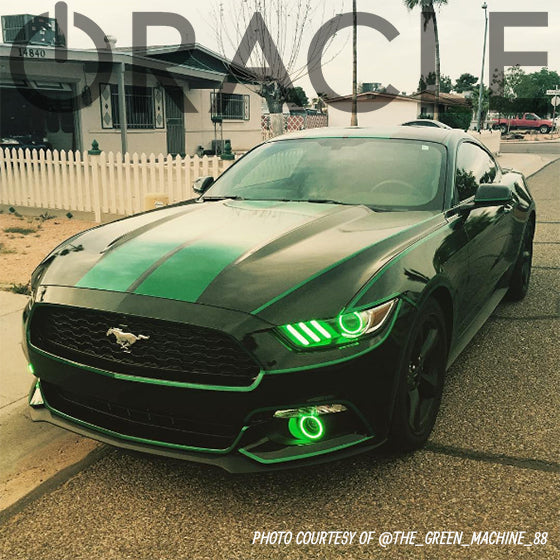 Oracle Ford Mustang 15-20 WP LED Projector Fog Halo Kit - White SEE WARRANTY