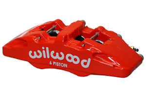 Wilwood Caliper-Forged Dynapro 6 5.25in Mount-Red-R/H 1.62/1.12/1.12in Pistons 1.10in Disc