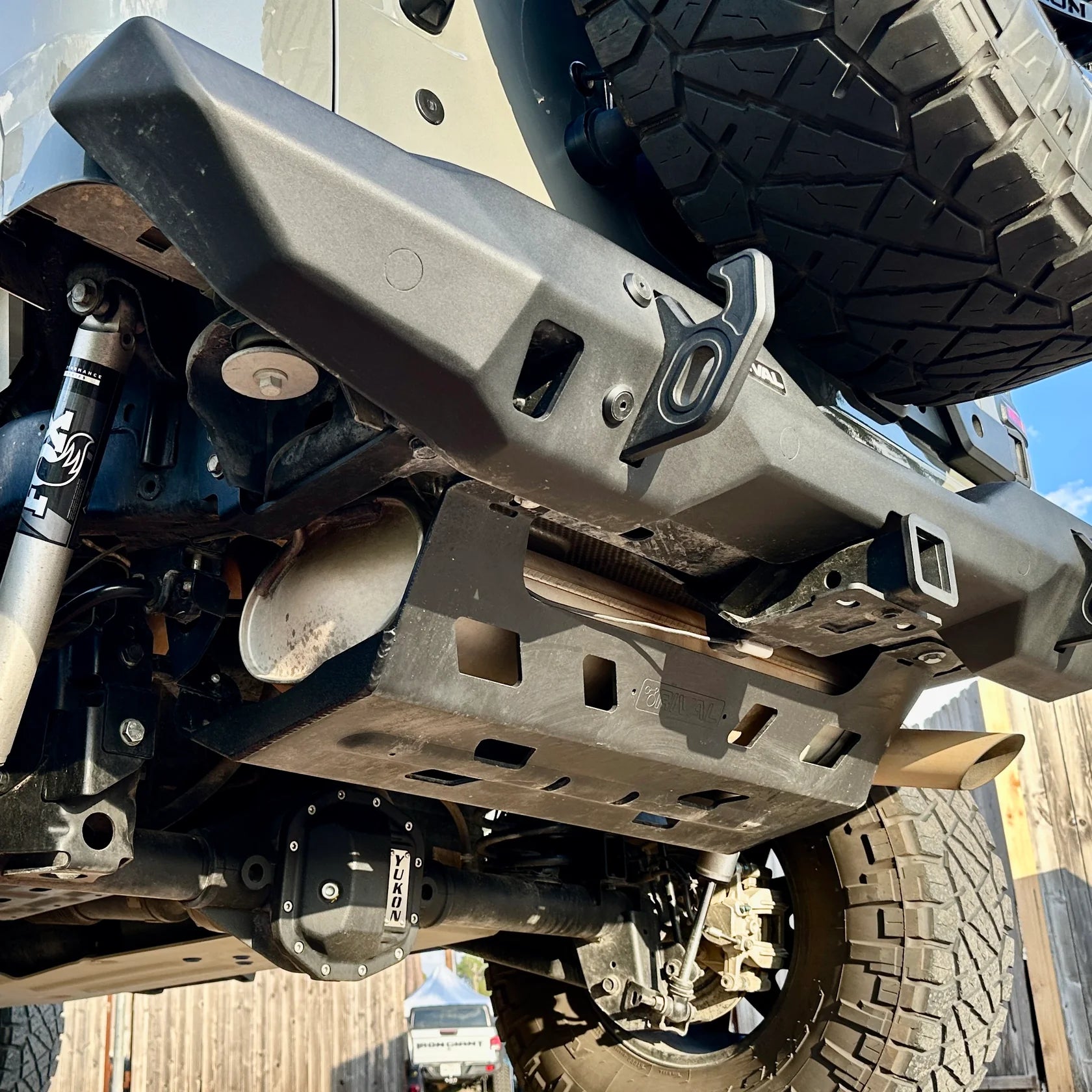 RIVAL Aluminum Muffler Skid Plate 2018-2025 Jeep Wrangler JL including 4xe and 392 - 0