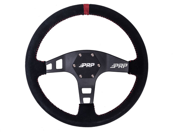 PRP Flat Suede Steering Wheel- Red