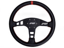 PRP Flat Leather Steering Wheel- Red-1