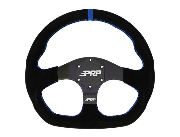 PRP Comp-R D-Shape Suede Steering Wheel - Blue