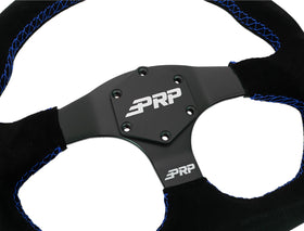 PRP Comp-R D-Shape Suede Steering Wheel - Blue - 0