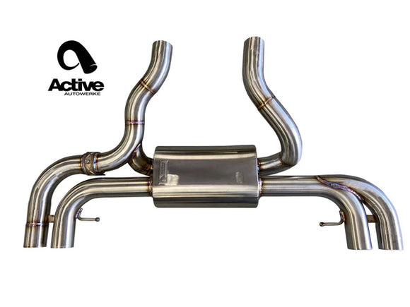 M240i valved rear exhaust w carbon over black chrome tips G-series M240i