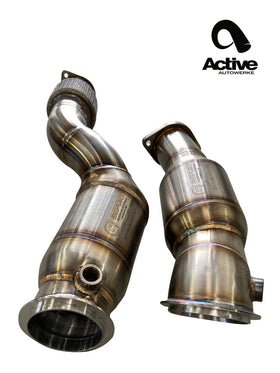 Active Autowerke BMW S58 G80 M3 G82 M4 G87 M2 Downpipes w Aflow CATs - 0