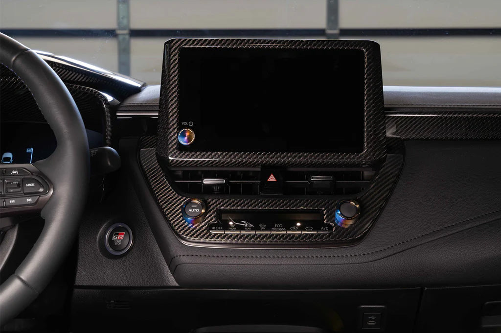 Rexpeed Carbon Fiber Center Monitor Frame Cover for GR Corolla (GC19) - 0