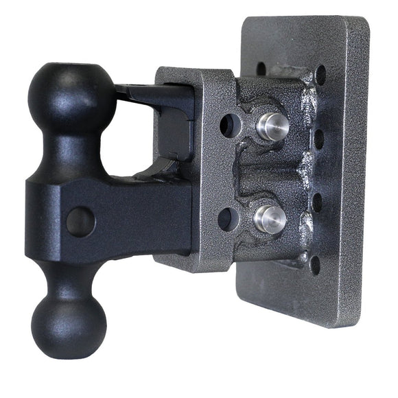 MEGA-DUTY 2" Bolt-On 2.5" Drop 2K TW 16K Hitch & GH-051 Dual-Ball & GH-032 Pintle Lock