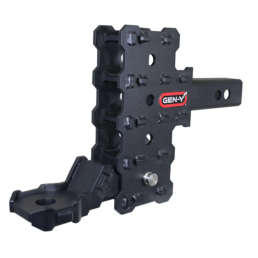 PHANTOM-X 2" Hollow Shank 4.5" Offset Drop .7K TW 7K Hitch & GH-13051X Platinum Ball Mount