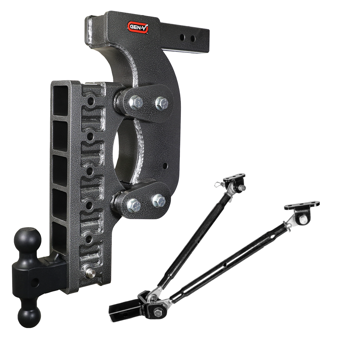 The BOSS TORSION-FLEX 2.5" Receiver 21" Drop 2.4K TW 21K Hitch & GH-061 Dual-Ball & GH-0101 Stabilizer Kit