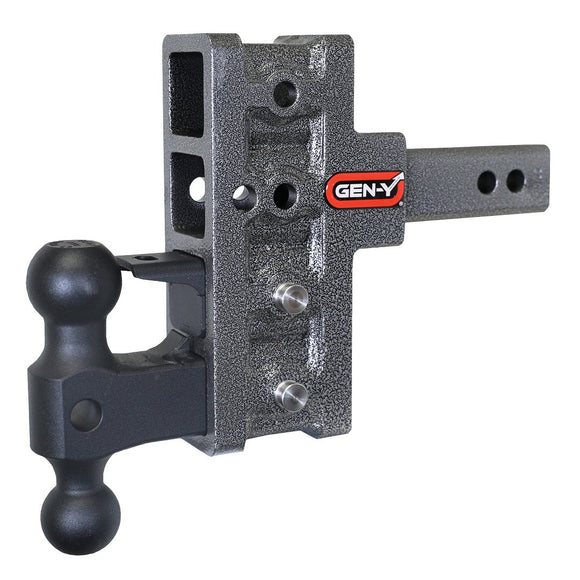MEGA-DUTY 2" Offset Shank 2.5 Rise, 5" Drop 2K TW 16K Hitch & GH-051 Dual-Ball & GH-032 Pintle Lock