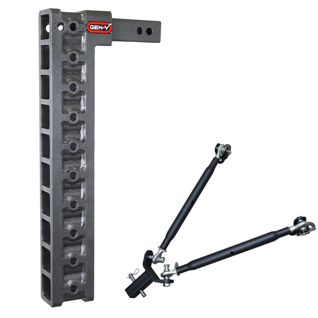 MEGA-DUTY 2" Shank 22.5" Drop 1.5K TW 10K Hitch & GH-0100 Stabilizer Kit