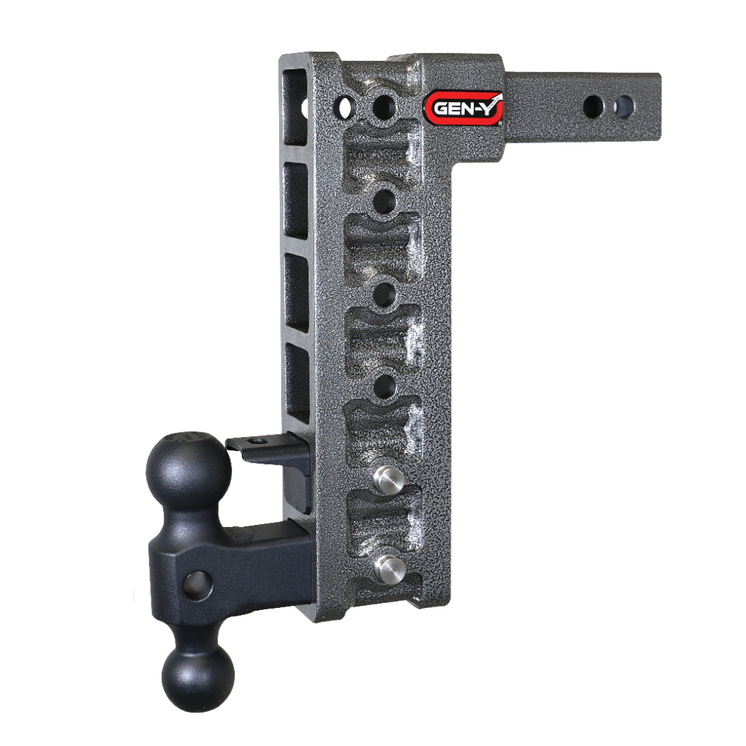 MEGA-DUTY 2" Shank 12.5" Drop 1.5K TW 10K Hitch & GH-031 Dual-Ball & GH-032 Pintle Lock (Stab Kit Recommended:GH-0100)