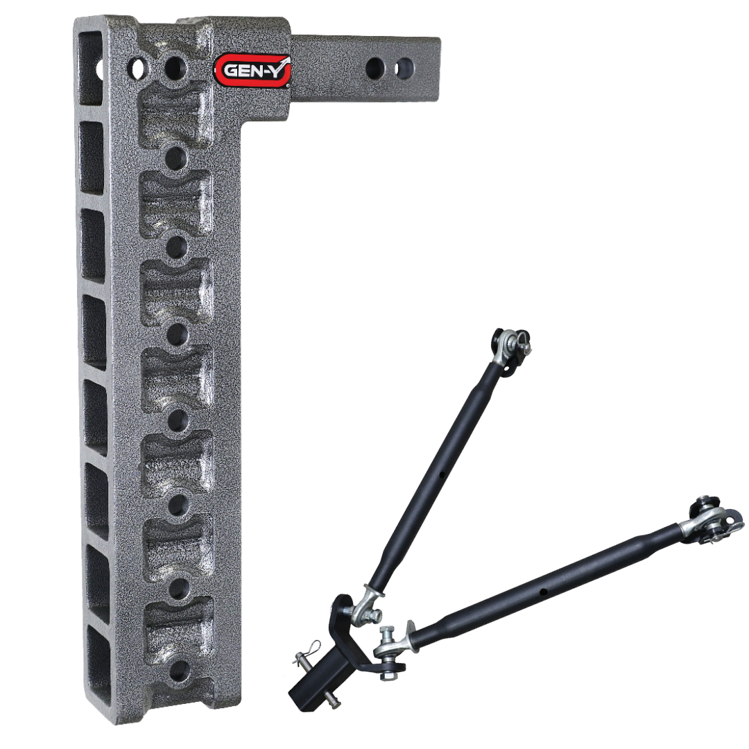 MEGA-DUTY 2" Shank 17.5" Drop 2K TW 16K Hitch & GH-0100 Stabilizer Kit