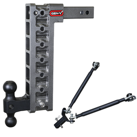 MEGA-DUTY 2" Shank 15" Drop 2K TW 16K Hitch & GH-051 Dual-Ball & GH-0100 Stabilizer Kit