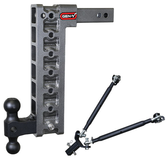 MEGA-DUTY 2" Shank 15" Drop 2K TW 16K Hitch & GH-051 Dual-Ball & GH-0100 Stabilizer Kit