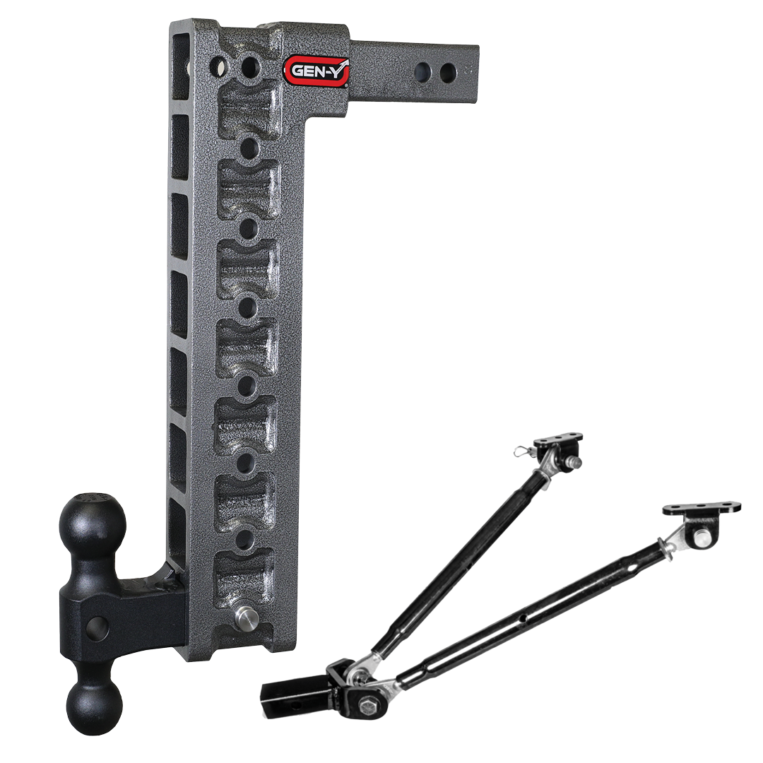 MEGA-DUTY 2" Shank 17.5" Drop 2K TW 16K Hitch & GH-051 Dual-Ball & GH-0100 Stabilizer Kit