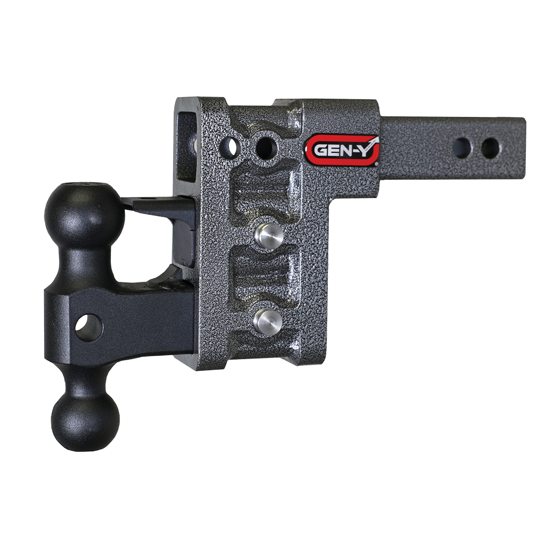 MEGA-DUTY 2" Shank 5" Drop 2K TW 16K Hitch & GH-051 Dual-Ball & GH-032 Pintle Lock