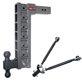 MEGA-DUTY 2.5" Shank 18" Drop 3K TW 21K Hitch & GH-061 Dual-Ball & GH-0101 Stabilizer Kit