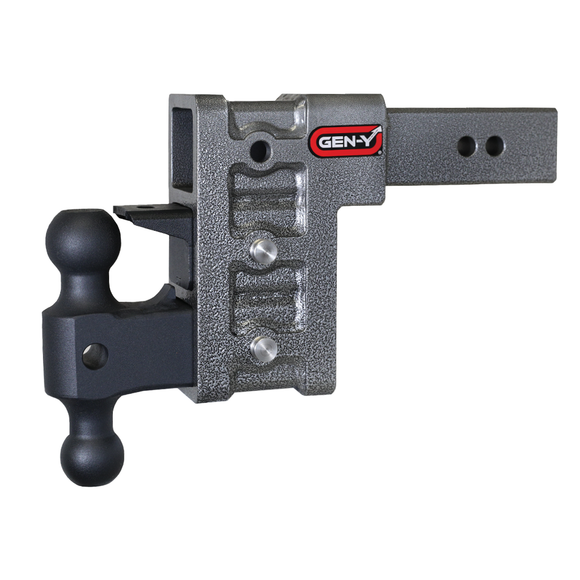 MEGA-DUTY 2.5" Shank 6" Drop 3K TW 21K Hitch & GH-061 Dual-Ball & GH-062 Pintle Lock