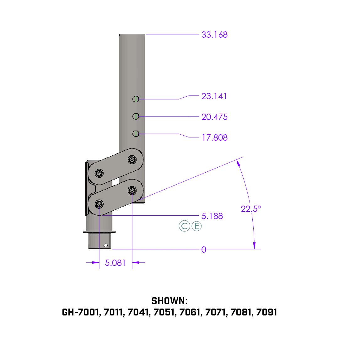 Gen-Y Spartan Torsion-Flex 5in Offset 4in SQ Tube Gooseneck 2-5/16in Coupler Extended Height - 0