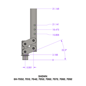 Gen-Y Spartan Torsion-Flex 5in Offset 4in RD Tube Gooseneck 2-5/16in Coupler Extended Height - 0