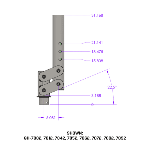 Gen-Y Spartan Torsion-Flex 5in Offset 4in RD Tube Gooseneck 2-5/16in Coupler Extended Height