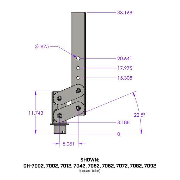 SPARTAN TORSION-FLEX Snap Latch 2.5" Offset 4" Round Tube Gooseneck 2 5/16" Coupler Standard Height 3.5K TW 25K Towing - Includes GH-098 Pin & Pull Rod