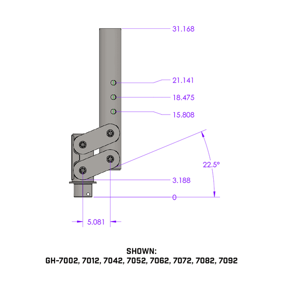 SPARTAN TORSION-FLEX Snap Latch 2.5" Offset 4" Square Tube Gooseneck 2 5/16" Coupler Standard Height 6.5K TW 30K Towing - Includes GH-098 Pin & Pull Rod