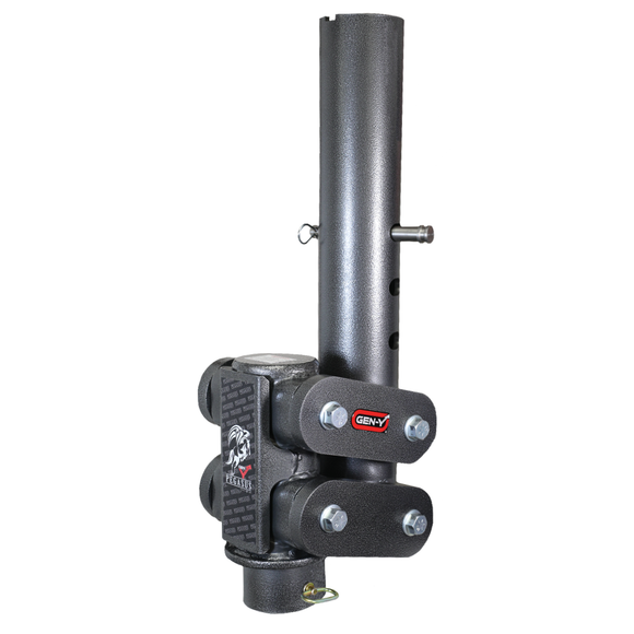Gen-Y Pegasus Torsion-Flex 5in Offset 4in RD Tube Gooseneck 2-5/16in Coupler Std Height w/Rvrsd Arms
