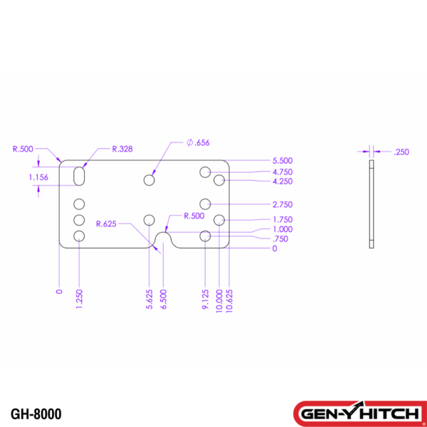Fifth Wheel Shim Plates .25" for 12.5" Wide Wing Openings - QTY of 2 - 0