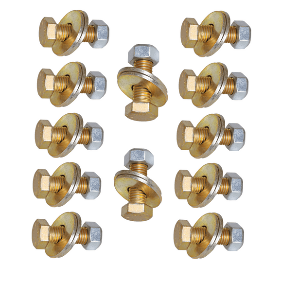 Bolt Installation Kit for EXECUTIVE Fifth Wheel Pin Box 12 qty - 5/8 inch x 2 inch grade 8 bolts & 12 qty - 5/8 inch steel lock nuts & 24 qty - flat washers