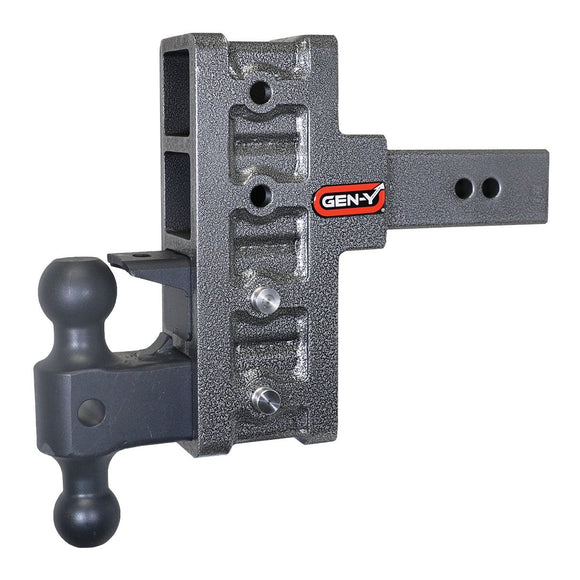 MEGA-DUTY 2.5" Offset Shank 3" Rise, 6" Drop 3K TW 21K Hitch & GH-061 Dual-Ball & GH-062 Pintle Lock