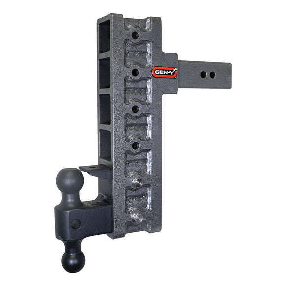 MEGA-DUTY 2.5" Offset Shank 3" Rise, 12" Drop 3K TW 21K Hitch & GH-061 Dual-Ball & GH-062 Pintle Lock