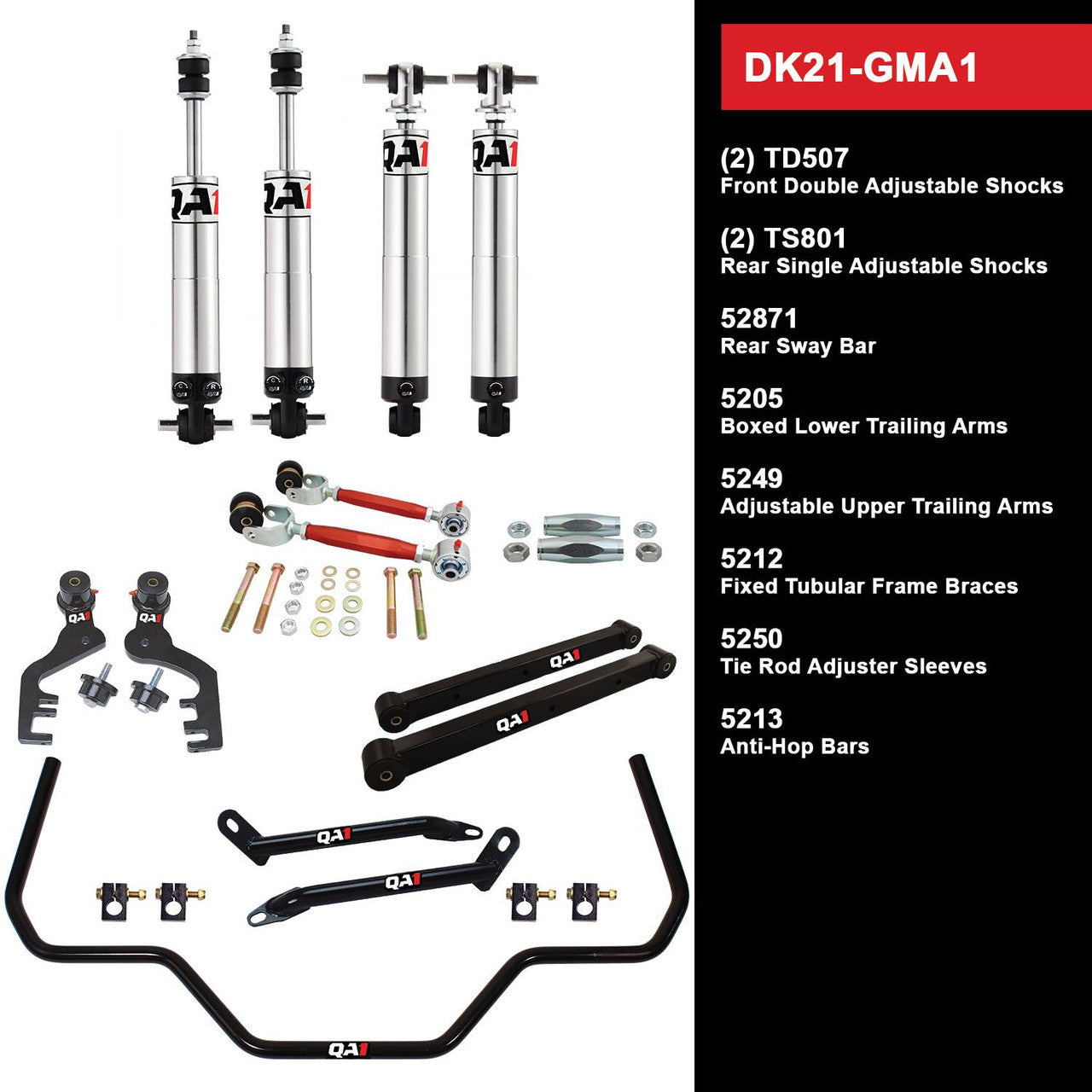 DK21-GMA1 Level 1 Full Vehicle Drag Kit, 64-67 GM A-Body, W/ Shocks