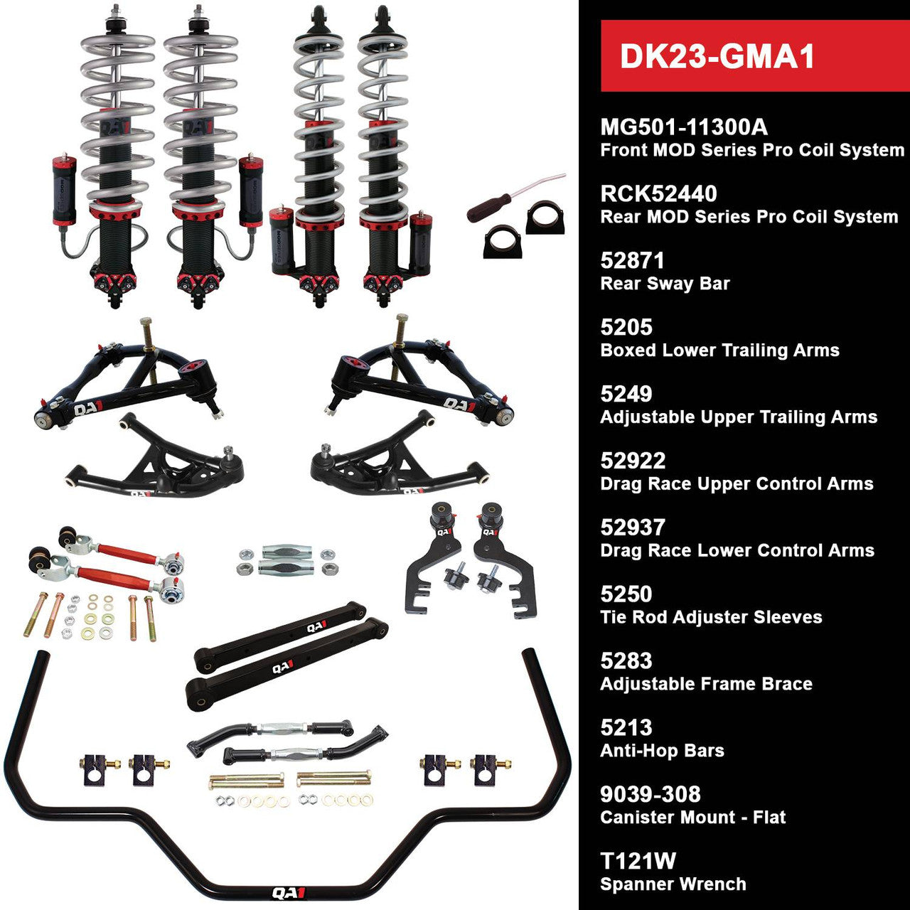DK23-GMA1 Level 3 Full Vehicle Drag Kit, 64-67 GM A-Body, W/ Shocks