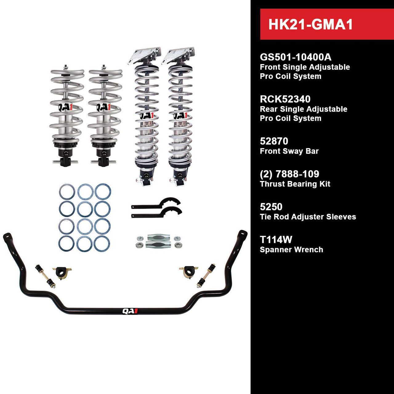 HK21-GMA1 Level 1 Full Vehicle Handling Kit, 64-67 GM A-Body, W/ Shocks