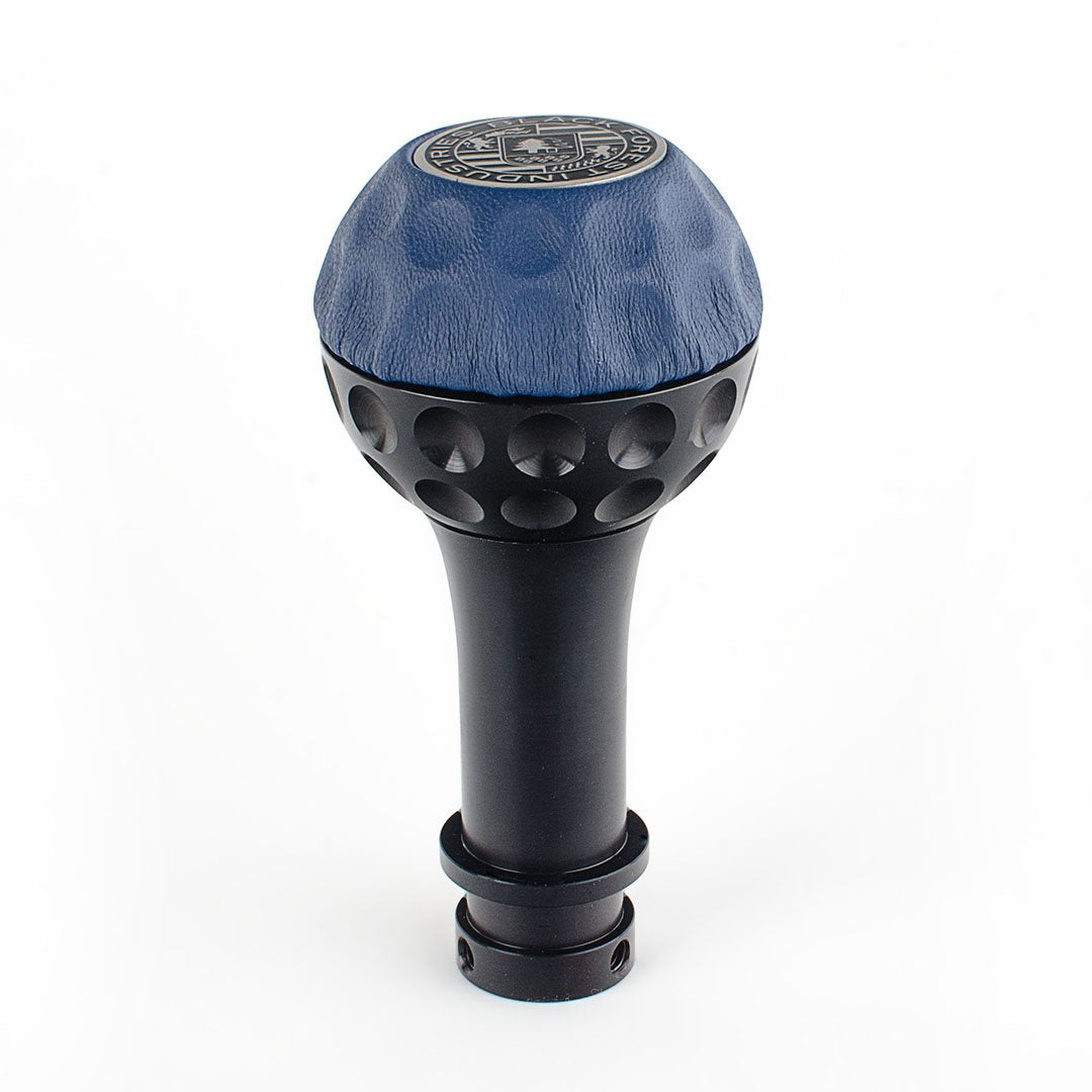 BFI Heavy Weight Shift Knob Schwarz - Maritime Blue Leather - Golf Ball - 0