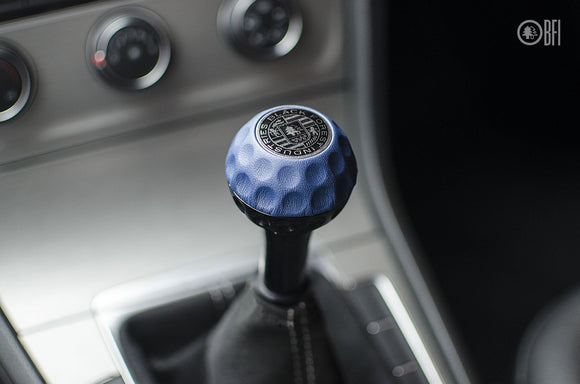 BFI Heavy Weight Shift Knob Schwarz - Maritime Blue Leather - Golf Ball