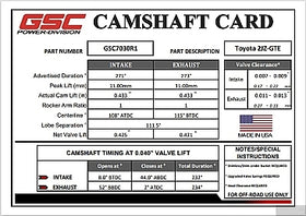 GSC P-D Toyota 2JZ-GTE Billet R1 Camshafts 269/269 (Upgraded Springs/Lobe Clearance Required) - 0