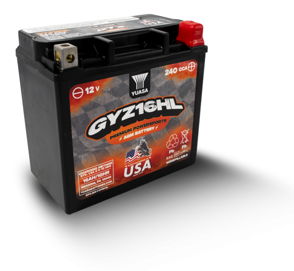 Yuasa GYZ16HL High Performance Maintenance Free AGM 12 Volt Battery