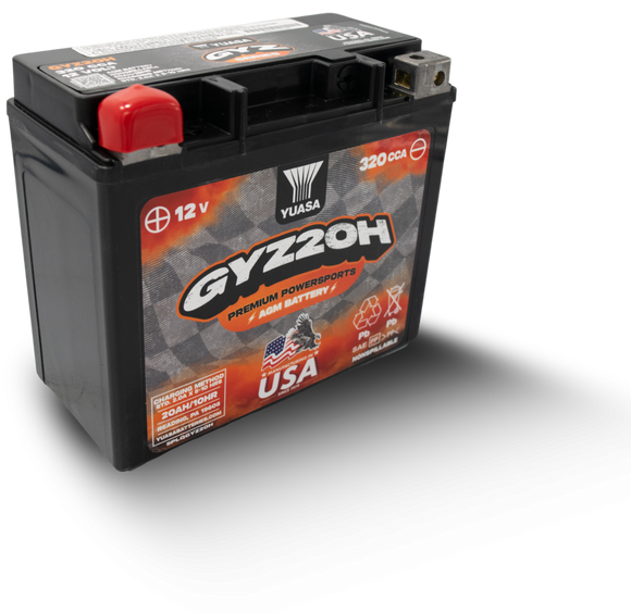 Yuasa GYZ20H High Performance Maintenance Free AGM 12 Volt Battery