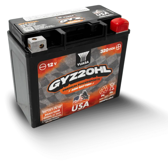Yuasa GYZ20HL High Performance Maintenance Free AGM 12 Volt Battery